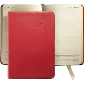 2013 Traditional-RED fine Calfskin Leather 8'' Daily Journal by Graphic Image - 5.5x8