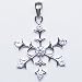 925 Sterling Silver Snowflake Pendants with inlaid Clear CZ