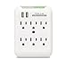 RND Charging station with 6 AC Outlets and 2 USB ports(2.4 Amps) with Surge Protector for iPhone, iPad, Samsung Galaxy, Tablets & More (white)-Retail packaging