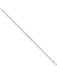 14k White Gold 24in 1.1mm Singapore Necklace Chain. Metal Wt- 1.51g