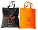 Yellow Label Kids Halloween Treat Bag - Eco Friendly Cloth Loot Bag - Orange With Black Pumpkin