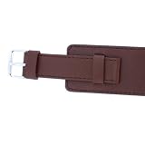 Cuff Genuine Leather Watch Band Brown with Stitching Wide Band 16mm SALE