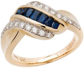 Sapphire and Diamond ring in 14kt yellow gold