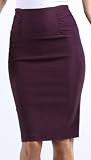 Petite High Waist Stretch Pencil Skirt with Shirred Waist Detail