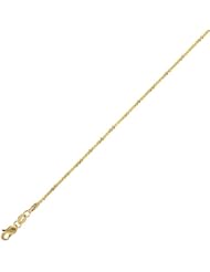 Yellow Gold 10in Sparkle Chain Anklet
