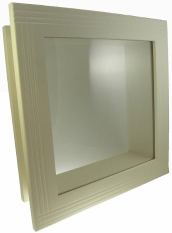 Wooden Shadow Box for Wall Mounting, White Wood Frame