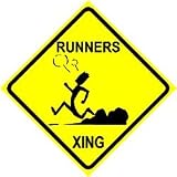 RUNNERS CROSSING sign * street sport athlete