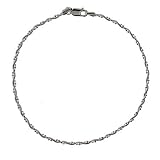 Thin Beaded Snake Chain Sterling Silver Anklet