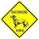 DACHSHUND CROSSING sign * street dog pet