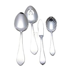 Reed & Barton Hammered Antique 18/10 Stainless Steel 4-Piece Flatware Hostess Set
