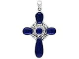 LAPIS LAZULI STERLING SILVER CROSS PENDANT
