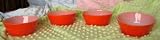 Vintage Fire King Anchor Hocking Orange Milk Glass Bowls - Set of 4