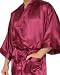 Intimo Men's Classic Satin Robe, Maroon, One Size Fits Most