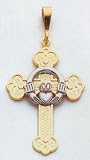 14kt Two-Tone Gold Claddagh Cross - D1518