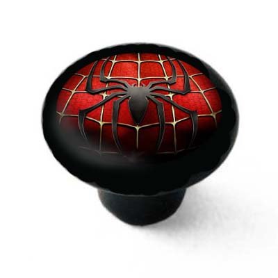 Spiderman Decorative High Gloss Black Ceramic Drawer Knob