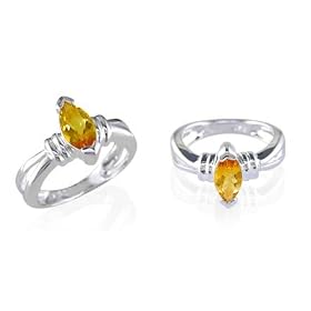 Buy Marquise Cut Citrine Ring Sterling SIlver by Peora