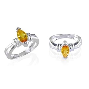 Buy Marquise Cut Citrine Ring Sterling SIlver by Peora