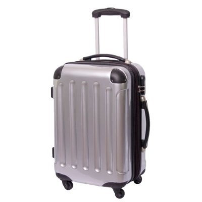 TOP-Trolley-Koffer 56cm L-Light, 4 Rollen 360°, Dehnfalte * SILBER *