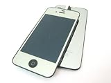 Apple iPhone 4 S 4S 4GS ~ Silver Mirror Full LCD Screen Display + Touch Screen Digitizer Front Glass Pad Plastic Lens Part Assembled Together + Full Plastic Glass Back Battery Cover Door Case Housing Fascia Plate Panel ~ Mobile Phone Repair Parts Replacement