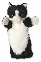Long Sleeved Glove Puppet - Black and White Cat