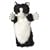 Long Sleeved Glove Puppet - Black and White Cat