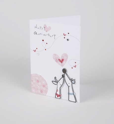 Cartoon Dog Couple Anniversary Card