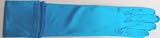 Mglv352 Eighteen Inch Shiny Neon Turquoise Color Satin Opera Gloves for Prom Wedding Communion Party for Women and Teens