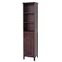 Elite Home Fashions Shelved Linen Tower with Drawer and Cane-Paneled Cupboard, Espresso