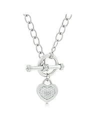 Toggle Pave Heart Necklace