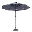 Sunergy 50140732 9' Solar Powered Patio Umbrella w/ 16 LED Lights Gray