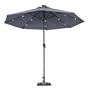 Sunergy 50140732 9' Solar Powered Patio Umbrella w/ 16 LED Lights Gray