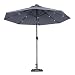 Sunergy 50140732 9` Solar Powered Patio Umbrella w/ 16 LED Lights Gray