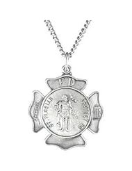 ST.FLORIAN MEDAL W/ 24 INCH CHAIN