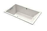 KOHLER K-1173-G-0 Underscore 5.5-Foot Acrylic BubbleMassage Bath, 66-Inches by 36-Inches by 22-Inches, White