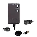 : Retractable USB Hot Sync Compact Kit with Car & Wall Charger for the Cowon iAudio M3 - Gomadic Brand w/ TipExchange Technology
