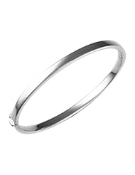 CleverEves 18Kt White Gold Flat Bangle 4mm
