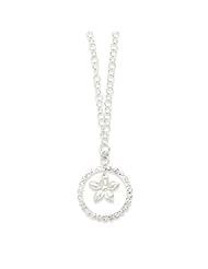 Genuine .925 Sterling Silver Polished & Textured Poinsettia Necklace. 100% Satisfaction Guaranteed.