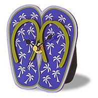 PALM TREE SLIPPER SET ISLAND TIME CLOCK- TROPICAL DECOR by Clocks
