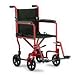 Invacare Aluminum Transport Chair, 19 in. Red or Blue