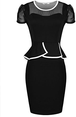 VANIUX Womens Celebrity Lace Splicing Evening Pencil Midi Bodycon Dress