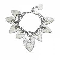 バーバリーチェック　シルバーハートチャームブレスレット　ウォッチ　Burberry Check Silver Heart Charm Bracelet Watch BU5262