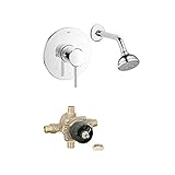 Grohe KS-19457-35015-001 Concetto Shower Faucet with Rough-In, Starlight Chrome [並行輸入品]