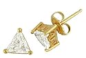 1.02ct Total Weight Trillion Cut Diamond Earrings Set In 14kt Gold