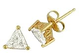 1.00ct Total Weight Trillion Cut Cubic Zircon Earrings