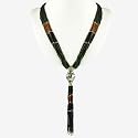 Handmade Green And Brown Serpentine Jade Necklace