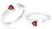 Heart Cut Garnet Toe/Pinky Ring Sterling Silver