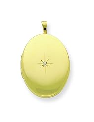 Gold Plated Sterling Silver & Diamond 20mm D/C Oval Locket.