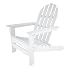 Polywood Outdoor Furniture Classic Andironack Curveback Chair, White-Recycled Plastic Materials