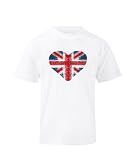 KIDS PREMIUM PRINTED T SHIRT - DISTRESSED UNION JACK HEART
