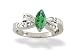 14K White Gold Genuine Marquise Emerald and Diamond Bow Ring